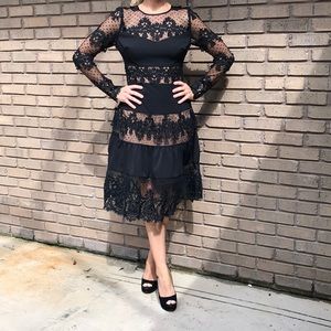 NWT Bronx & Banco “Flamenco” Lace Fit/Flare Dress